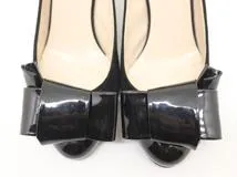 GIORGIO ARMANI　ジョルジオ・アルマーニ　靴　パンプス　レディース34　黒　スウェード　エナメル　2143300192667　【200】