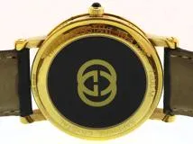 GUCCI　グッチ　7200M　ゴールドメッキ/革　ホワイト文字盤　クオーツ　メンズ時計　2121000024259【207】
