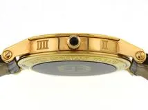 GUCCI　グッチ　7200M　ゴールドメッキ/革　ホワイト文字盤　クオーツ　メンズ時計　2121000024259【207】