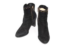 JIMMY CHOO　ジミーチュウ　靴　ショートブーツ　レディース39　ブラック　スウェード　スタッズ　2143200493192　【200】