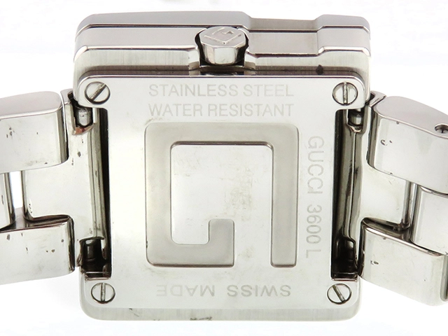 GUCCI　グッチ　Gウォッチ　3600L　ステンレススチール　ブラック文字盤　クオーツ　レディース時計　2148103902369【207】