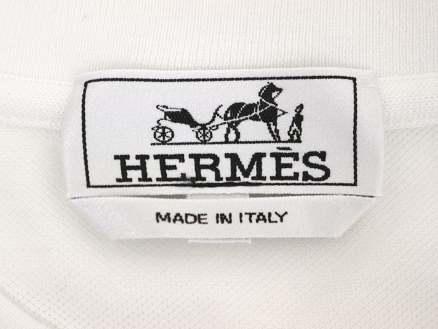 HERMES エルメス 衣類 H刺繍Tシャツ メンズXL ホワイト コットン