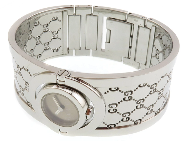 GUCCI グッチ トワール 112 バングルウォッチ ステンレススチール ブラウン文字盤 クオーツ レディース時計 2148103920721【207】