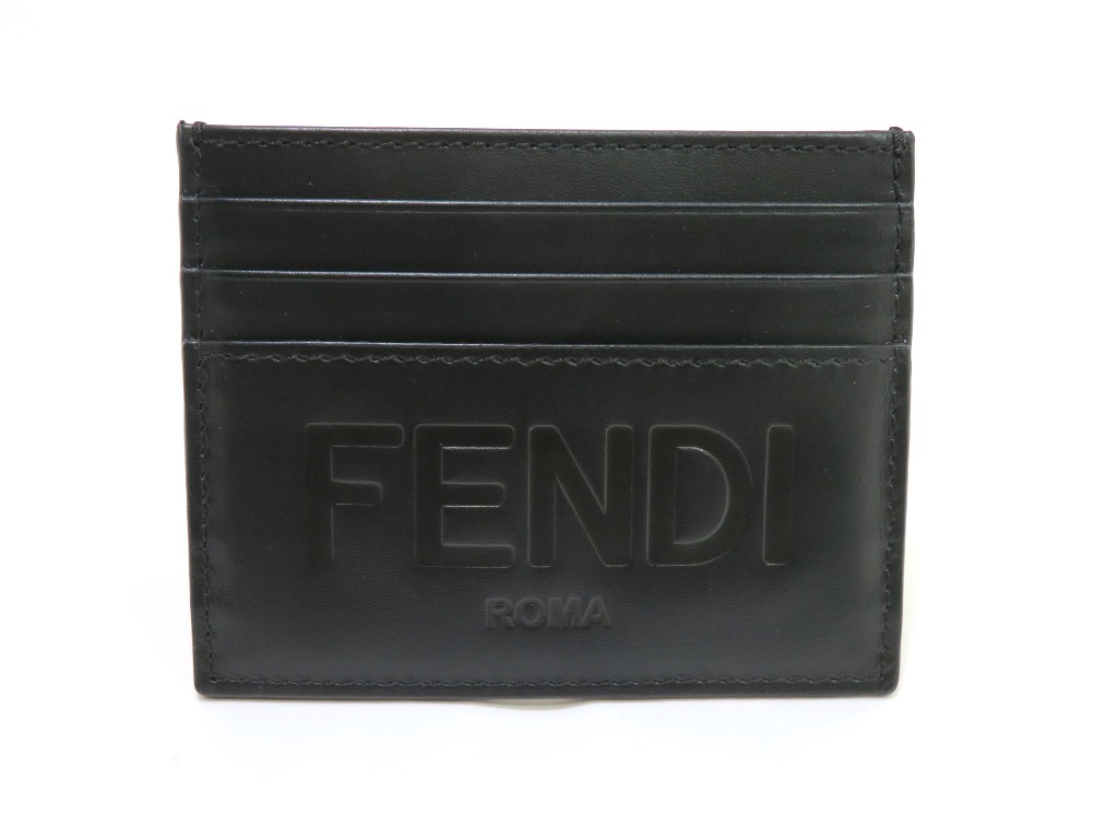 FENDI　フェンディ　カードホルダー　ブラック　レザー　財布・小物【430】2120400067866