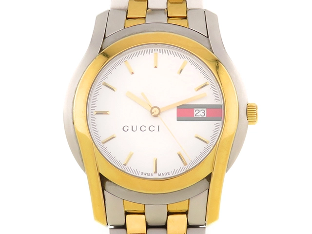 GUCCI グッチ Gクラス 5500XL ステンレススチール/GP ホワイト