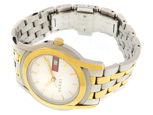 GUCCI グッチ 5500XL 腕時計 ホワイト文字盤 ステンレススチール GUCCI グッチ 5500XL 腕時計 ホワイト文字盤 ステンレススチール