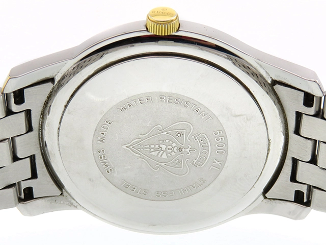 GUCCI　グッチ　Gクラス　5500XL　ステンレススチール/GP　ホワイト文字盤　クオーツ　メンズ時計　2148103926914【207】