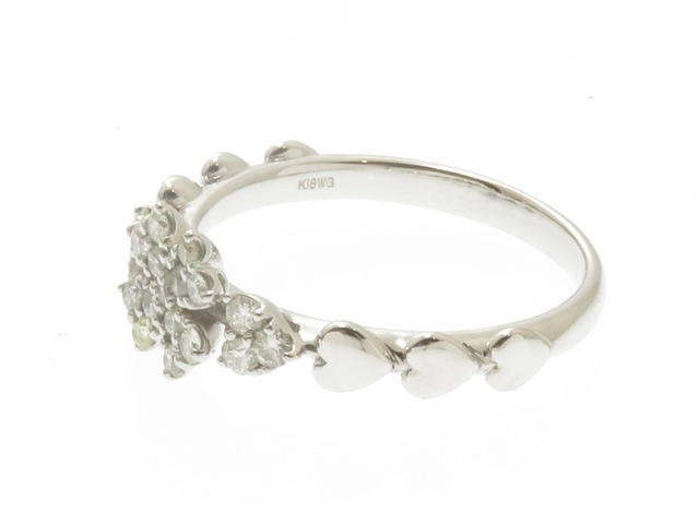 JEWELRY 　ノンブランドジュエリー　K18ホワイトゴールド　ダイヤモンド0.28ct　11号　約3.3g【430】2147200536958
