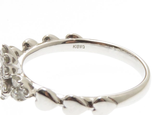 JEWELRY 　ノンブランドジュエリー　K18ホワイトゴールド　ダイヤモンド0.28ct　11号　約3.3g【430】2147200536958