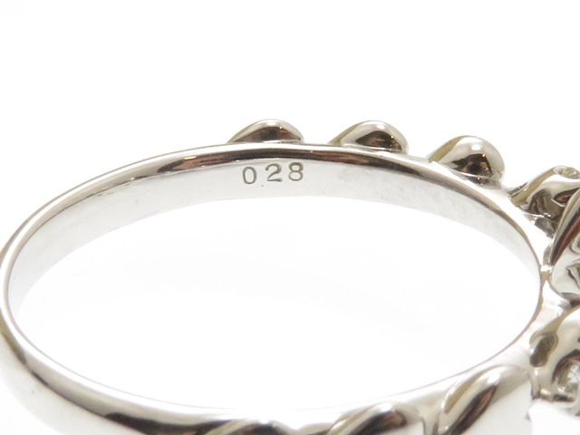 JEWELRY 　ノンブランドジュエリー　K18ホワイトゴールド　ダイヤモンド0.28ct　11号　約3.3g【430】2147200536958