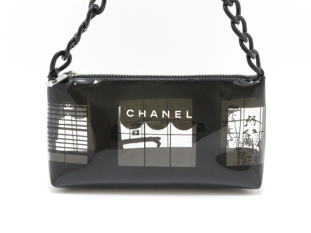 CHANEL シャネル ウインドウズ プラチェーンショルダー ブラック