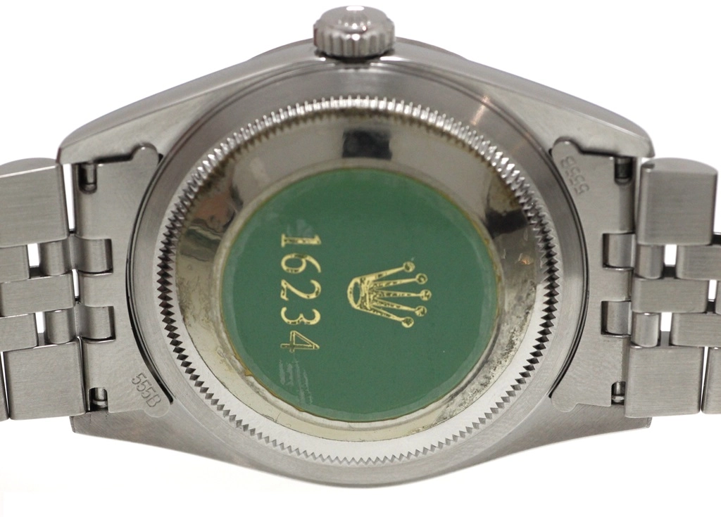 T番1998年並行品 ROLEX ロレックス 腕時計 デイトジャスト36 16234 トリチウム ブラックバー文字盤 K18ホワイトゴールド/ステンレス ジュビリー 自動巻き【472】SJ