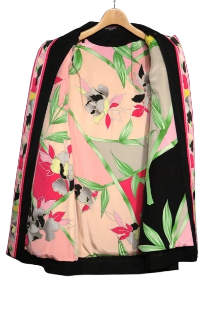 LEONARD レオナール 衣類 コート レディース11（約Lサイズ） ブラック キュプラ ポリエステル シルク （2143200595131）【200】