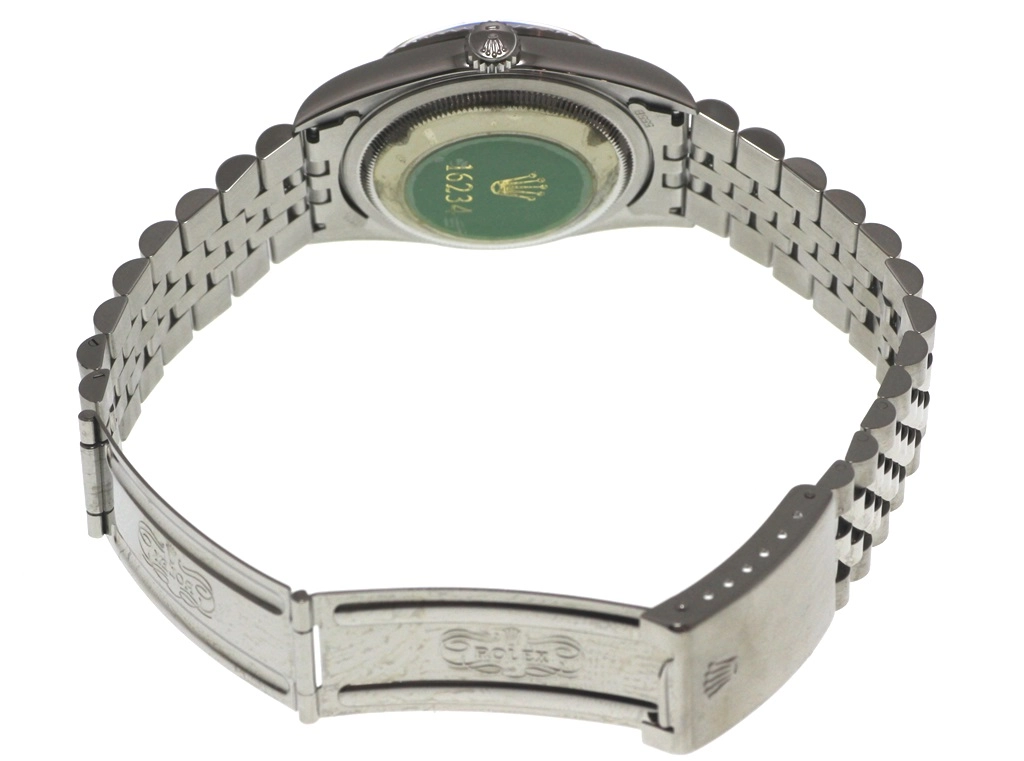 T番1998年並行品 ROLEX ロレックス 腕時計 デイトジャスト36 16234 トリチウム ブラックバー文字盤 K18ホワイトゴールド/ステンレス ジュビリー 自動巻き【472】SJ