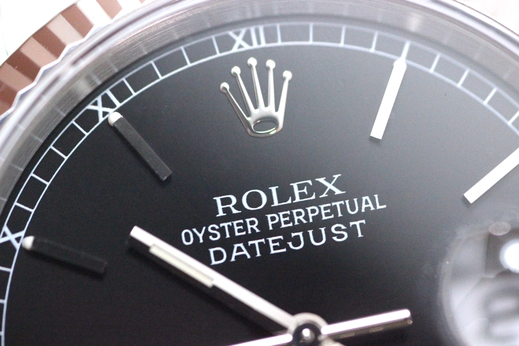 T番1998年並行品 ROLEX ロレックス 腕時計 デイトジャスト36 16234 トリチウム ブラックバー文字盤 K18ホワイトゴールド/ステンレス ジュビリー 自動巻き【472】SJ