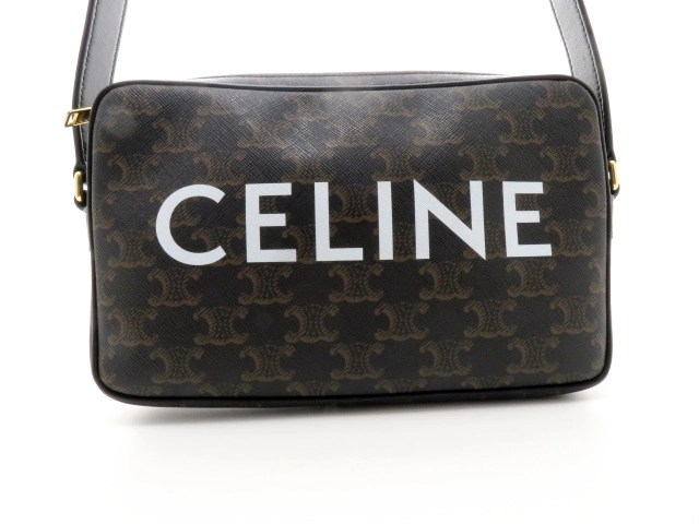 ＣELINE　セリーヌ　バッグ　トリオンフ　ミディアムメッセンジャーバッグ　194502CIM.38NO　ブラック　PVC/カーフ【430】2148103669484