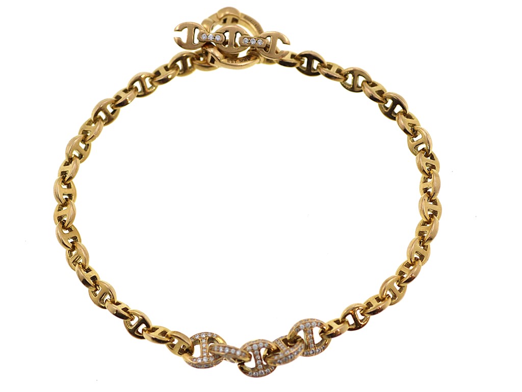 HOORSENBUHS ホーセンブース 5リンク パヴェブレスレット K18イエロー