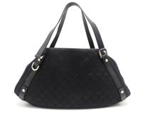 GUCCI　グッチ　アビー GGトートバッグ ブラック キャンバス/レザー　130736　【431】　2148103900457