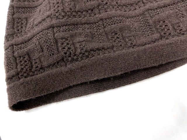 フェンディ FENDI マフラー ダークブラウン ウールス/カシミア