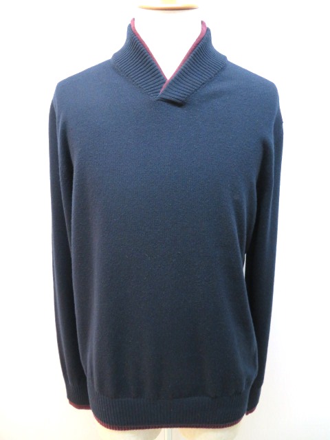 Hermes エルメス セーター メンズ L ネイビー ボルドー ウール 0 の購入なら 質 の大黒屋 公式