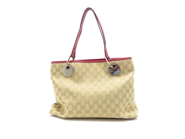 GUCCI グッチ GGトートバッグ ベージュ/フューシャピンク
