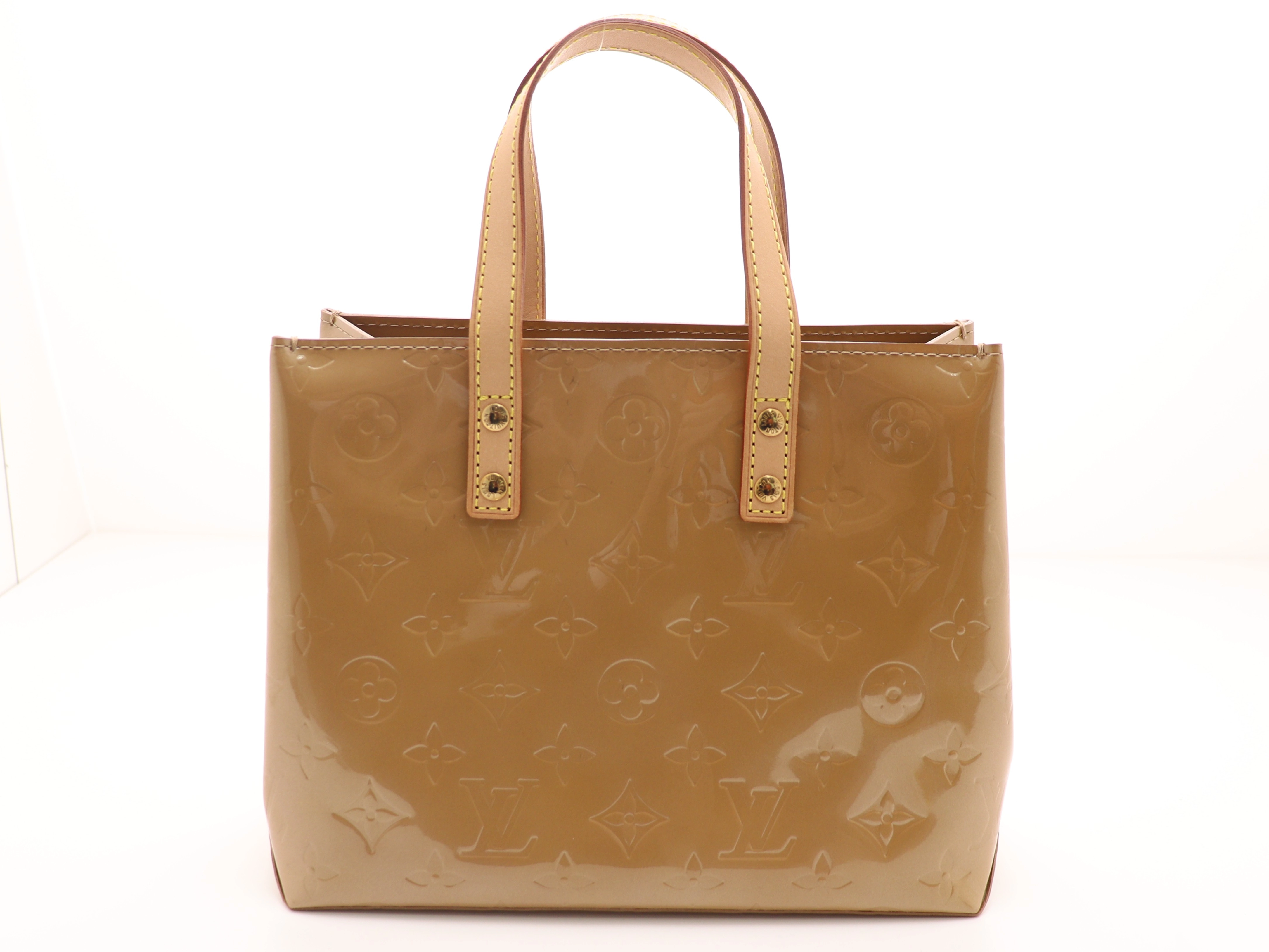 【正規品】鑑定済／ルイヴィトンLVヴェルニパース／フランス製／ Louis Vuitton ルイヴィトン リードPM ヴェルニ ノワゼット M91334