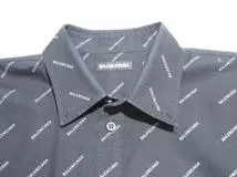 美品 バレンシアガ balenciaga プリント 長袖シャツ メンズ バレンシアガ BALENCIAGA ロゴ プリント 長袖シャツ 黒 UP57