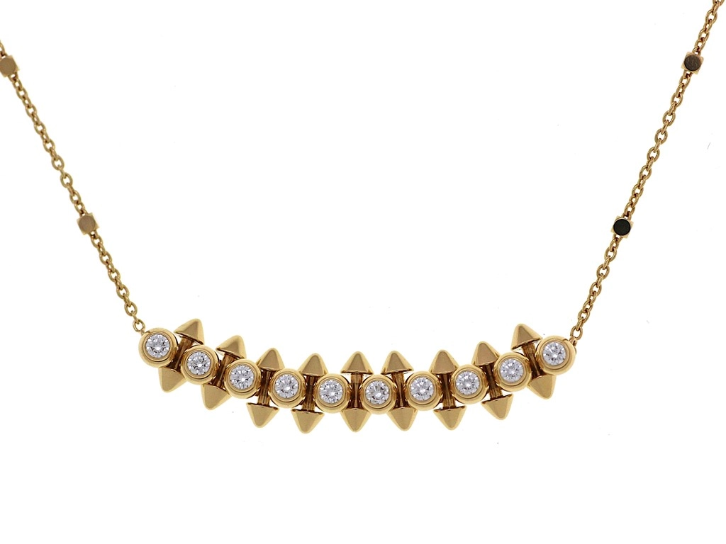 Cartier カルティエ クラッシュドゥ カルティエ ネックレス N7424312 K18ピンクゴールド 10Pダイヤモンド計0.29ct 2023年正規品【472】SJ