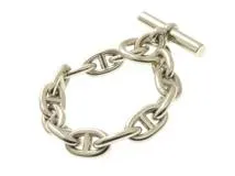 HERMES  エルメス 貴金属・ジュエリー シェーヌダンクルブレスレット MMサイズ  シルバー  51.4g 2143000718105【430】