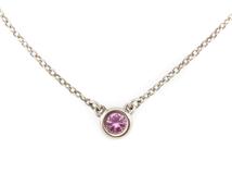 Tiffany　ティファニー　バイザヤードネックレス　シルバー　ピンクサファイア　約1.5g　2148103914560【207】