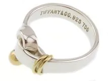 ティファニー フック & アイ リング 約9.5号 ゴールド×シルバー TIFFANY&Co.】ティファニー フック＆アイ リング・指輪 9.5号