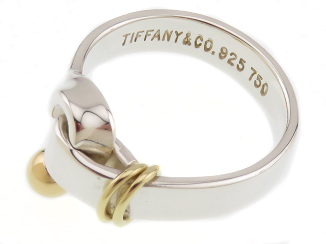 ティファニー TIFFANY フックアンドアイバ ングル シルバー ゴールド TIFFANY&Co. 新品同様 ティファニー フックアンドアイ バングル