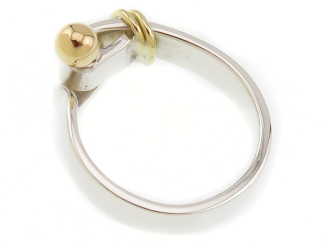 Tiffany ティファニー フック&アイリング イエローゴールド/シルバー