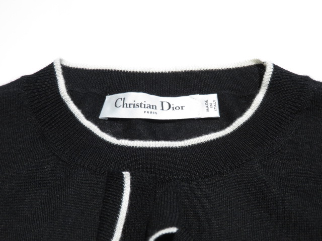 DIOR ディオール Bee刺繍フリルニット レディース34 ブラック