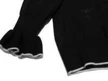 DIOR　ディオール　Bee刺繍フリルニット　レディース34　ブラック　カシミヤ　314S50AM102　2143200622363　【432】