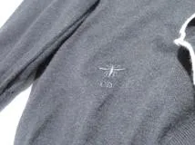 DIOR　ディオール　Bee刺繍フリルニット　レディース34　ブラック　カシミヤ　314S50AM102　2143200622363　【432】