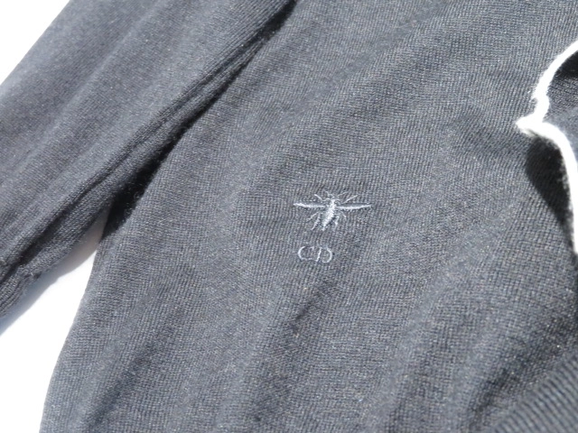 DIOR　ディオール　Bee刺繍フリルニット　レディース34　ブラック　カシミヤ　314S50AM102　2143200622363　【432】