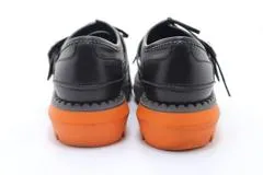 GUCCI グッチ 靴 シングルモンクローファー メンズ7ハーフ（約26.5cm） ブラッ/グレー/オレンジ 739868 2023AW