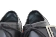 GUCCI グッチ 靴 シングルモンクローファー メンズ7ハーフ（約26.5cm） ブラッ/グレー/オレンジ 739868 2023AW