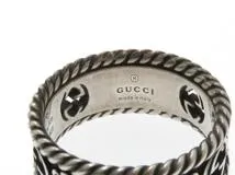 GUCCI グッチ インターロッキングリング シルバー 実寸約12号 約