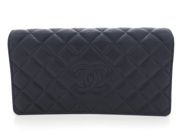 CHANEL シャネル マトラッセ 長財布 ココマーク ネイビー キャビアスキン【473】 の購入なら「質」の大黒屋（公式）