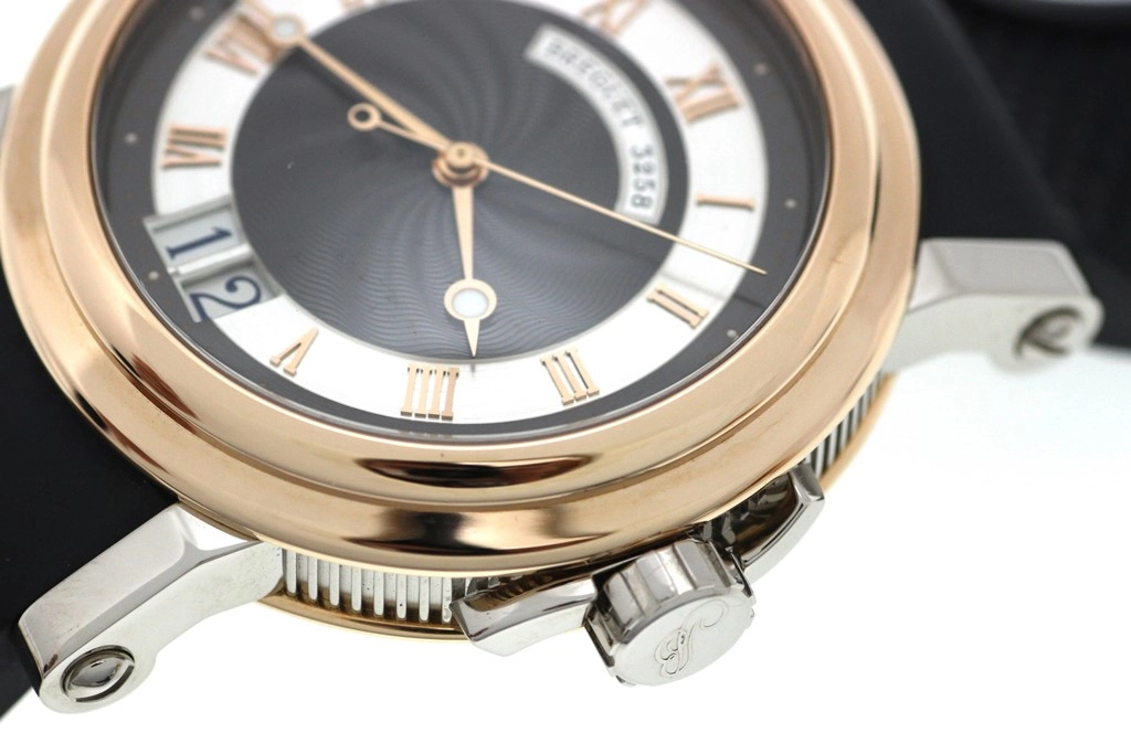 Breguet ブレゲ 腕時計 2010年並行品 マリーンII ラージデイト K18ピンクゴールド/ホワイトゴールド/ラバー グレー／シルバー文字盤 自動巻き【472】SJ