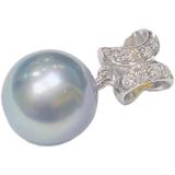 JEWELRY ノンブランドジュエリー 　トップ　真珠　パール　K18WG　BLP　D0.08ct　約2.7g　2143100513877【208】