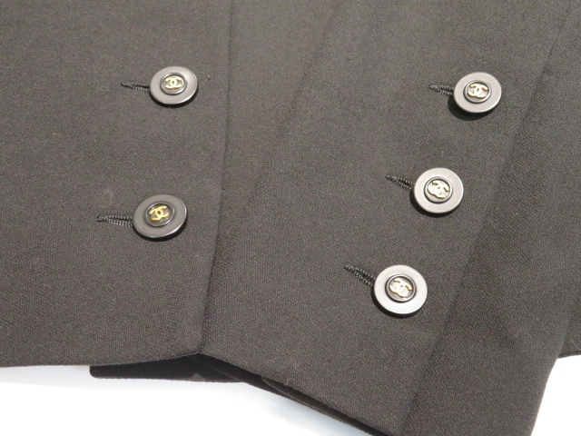 CHANEL シャネル テーラードジャケット レディース38 ブラック ファブリック 2148103931895 【432】