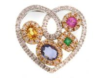 JEWELRY　ジュエリー　トップ　K18ホワイトゴールド/ピンクゴールド　マルチ0.64ct　ダイヤモンド0.296ct　約4.8g　2120500285405【207】