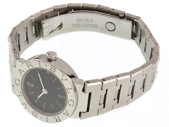 BVLGARI ブルガリ　ブルガリブルガリ　BB23SS　ステンレススチール　ブラック文字盤　クオーツ　レディース時計　2148103888915【207】
