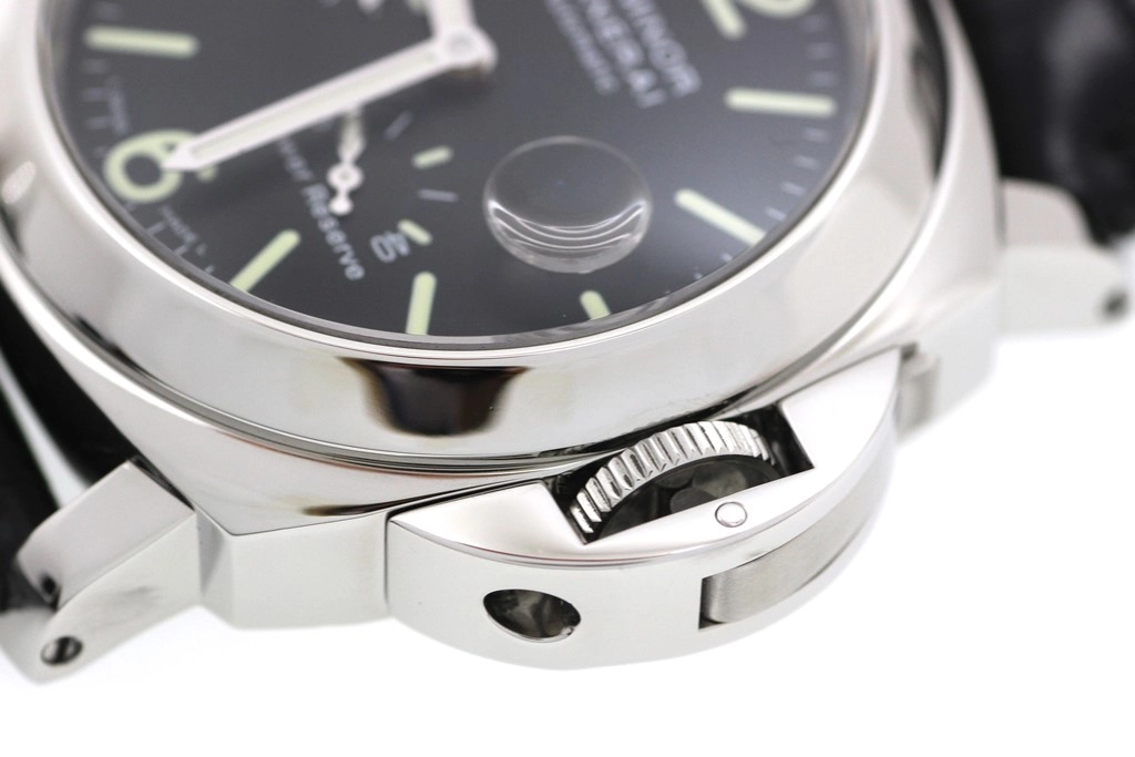 PANERAI パネライ 腕時計 2008年並行品 ルミノール パワーリザーブ PAM00090 ブラック文字盤 ステンレス／アリゲーター 自動巻【471】