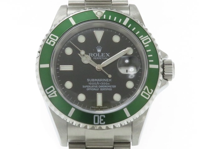 [ Z番 ] ROLEX ロレックス 腕時計 メンズ 男性用 サブマリーナー(サブマリーナ) 16610LV ブラック文字盤 グリーンベゼル ステンレススチール【430】