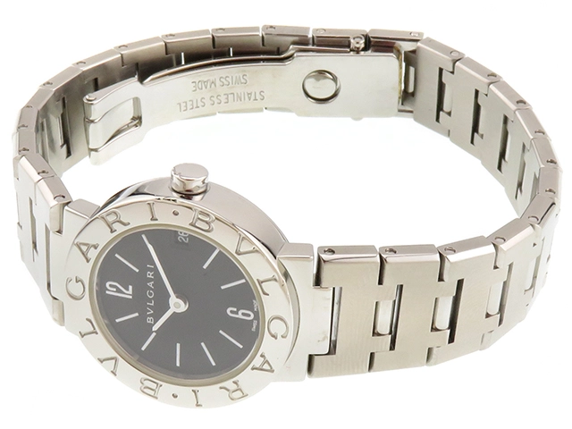 BVLGARI ブルガリ　ブルガリブルガリ　BB23SS　ステンレススチール　ブラック文字盤　クオーツ　レディース時計　2143100509566【207】