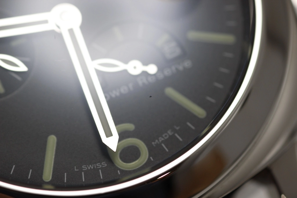 PANERAI パネライ 腕時計 2008年並行品 ルミノール パワーリザーブ PAM00090 ブラック文字盤 ステンレス／アリゲーター 自動巻【471】